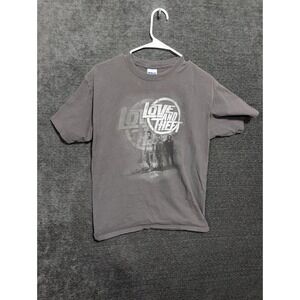 Love and Theft Band Graphic T-Shirt Mens Medium Gray Gildan Ultra Cotton Tee